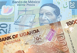 Ugandan currency paired with money from Mexico