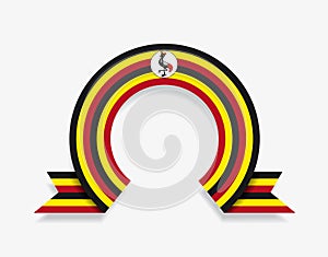 Ugandan flag rounded abstract background. Vector illustration.