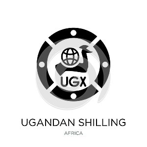 ugandan shilling icon in trendy design style. ugandan shilling icon isolated on white background. ugandan shilling vector icon