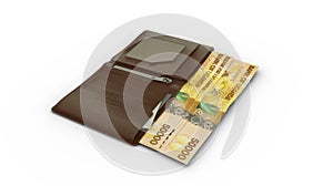 Ugandan shilling notes in wallet