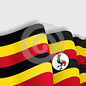 Ugandan waving Flag. Vector illustration.