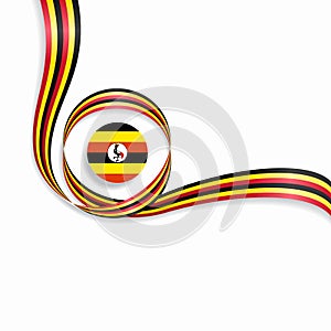 Ugandan wavy flag background. Vector illustration.