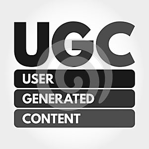 UGC - User Generated Content acronym concept