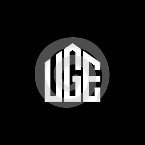 UGE letter logo design on BLACK background. UGE creative initials letter logo concept. UGE letter design photo