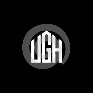 UGH letter logo design on BLACK background. UGH creative initials letter logo concept. UGH letter design