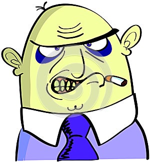 An ugly angry smoker