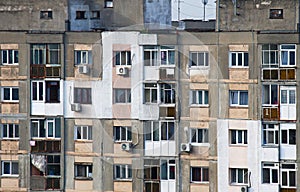 Ugly block of flats facade from ghetto