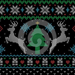 Ugly Christmas sweater style seamless pattern photo