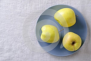 Ugly fresh food concept with fresh apples photo