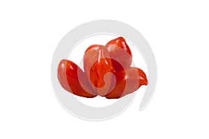 Ugly funny red ripe tomato. Healthy food concept. isolated