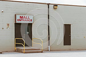 Ugly mall entrance. Vintage 70\'s filter.