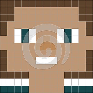 Ugly pixel head of a young guy