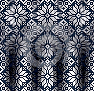 Ugly sweater Christmas Season Winter seamless background scandinavian ornaments.