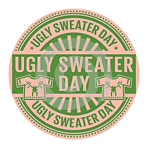 Ugly Sweater Day, rubber stamp