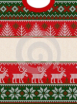 Ugly sweater Merry Christmas Happy New Year greeting card frame