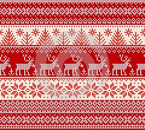Ugly sweater Merry Christmas Happy New Year seamless pattern frame