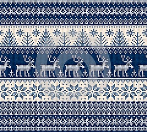 Ugly sweater Merry Christmas Happy New Year seamless pattern frame photo