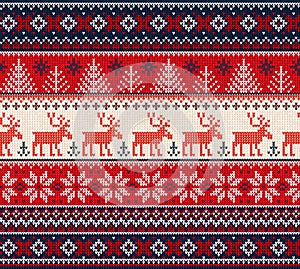 Ugly sweater Merry Christmas Happy New Year seamless pattern frame photo