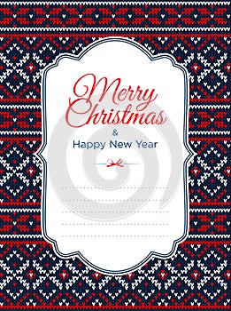 Ugly sweater Merry Christmas party ornament background pattern invitation greeting card