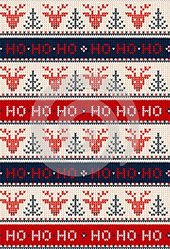 Ugly sweater Merry Christmas party ornament background seamless pattern