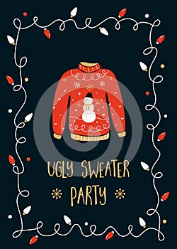 Ugly Sweater Party Invitation Card