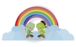 ugly trolls with rainbow magic characters