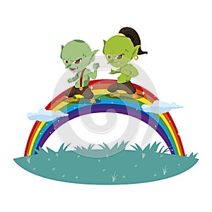 ugly trolls with rainbow magic characters