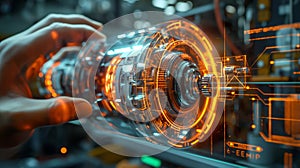 ugmented reality interface, guiding assembly process, digital background