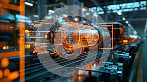 ugmented reality interface, guiding assembly process, digital background