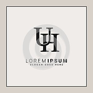 UH Vector Logo Template - Simple Icon for Initial Letter U and H Monogram