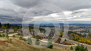 UHD 4k Time Lapse of Clouds and Sky Over Residential Homes in Happy Valley Oregon
