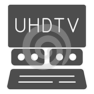 UHDTV system solid icon, monitors and TV concept, ultra high definition television vector sign on white background photo