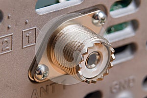 UHF connector on a block with flange photo