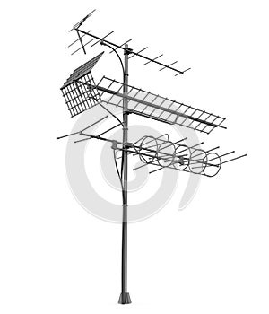 UHF VHF Television Antenna Isolated