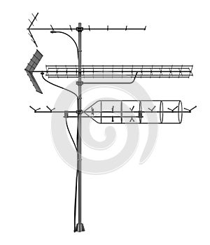 UHF VHF Television Antenna Isolated