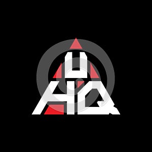 UHQ triangle letter logo design with triangle shape. UHQ triangle logo design monogram. UHQ triangle vector logo template with red