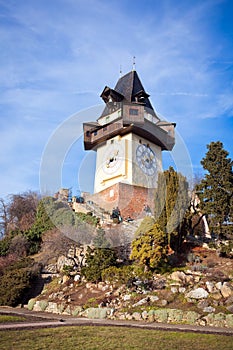 Uhrturm old clock tower in Graz