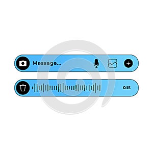 UI of audio and text message for modern messengers and chats photo