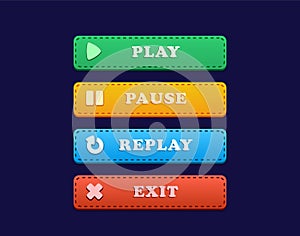 UI Button for Game with Play, Pause, Replay and Exit