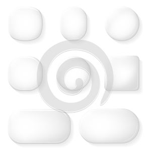 UI Buttons Glass App Icons Transparent Design Elements Vector Illustration