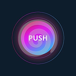 Ui circle flat design for site Push Button.Vector illustration with colorful gradient or color transition mobile devices