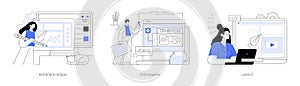 UI design abstract concept vector illustrations.