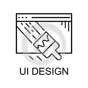 ui design icon. Element of web development signs with name for mobile concept and web apps. Detailed ui design icon can be used