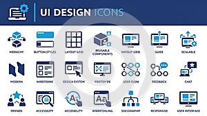 UI Design Icons Set for Web Development and User Experience