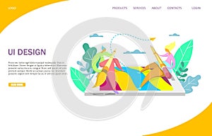 UI design vector website landing page design template