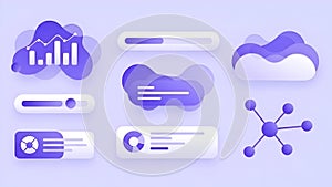 UI Elements, Data Visualization, Dashboard, Infographic, Vector