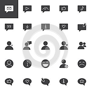 UI elements vector icons set