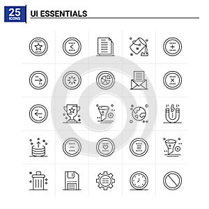25 Ui Essentials icon set. vector background