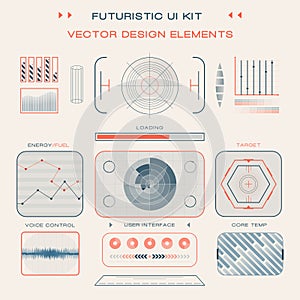 UI flat design web elements template set interface layout symbol vector.