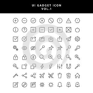 Ui gadget filled outline icon set vol 1